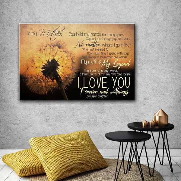 To My Mother Dandelion - Gift For Mom For Mother's Day, Best Idea For Home Decor For Family - Matte Canvas Premium Wall Art Canvas